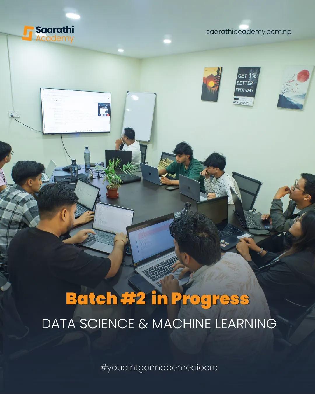 A Data Science batch mid-class at Saarathi