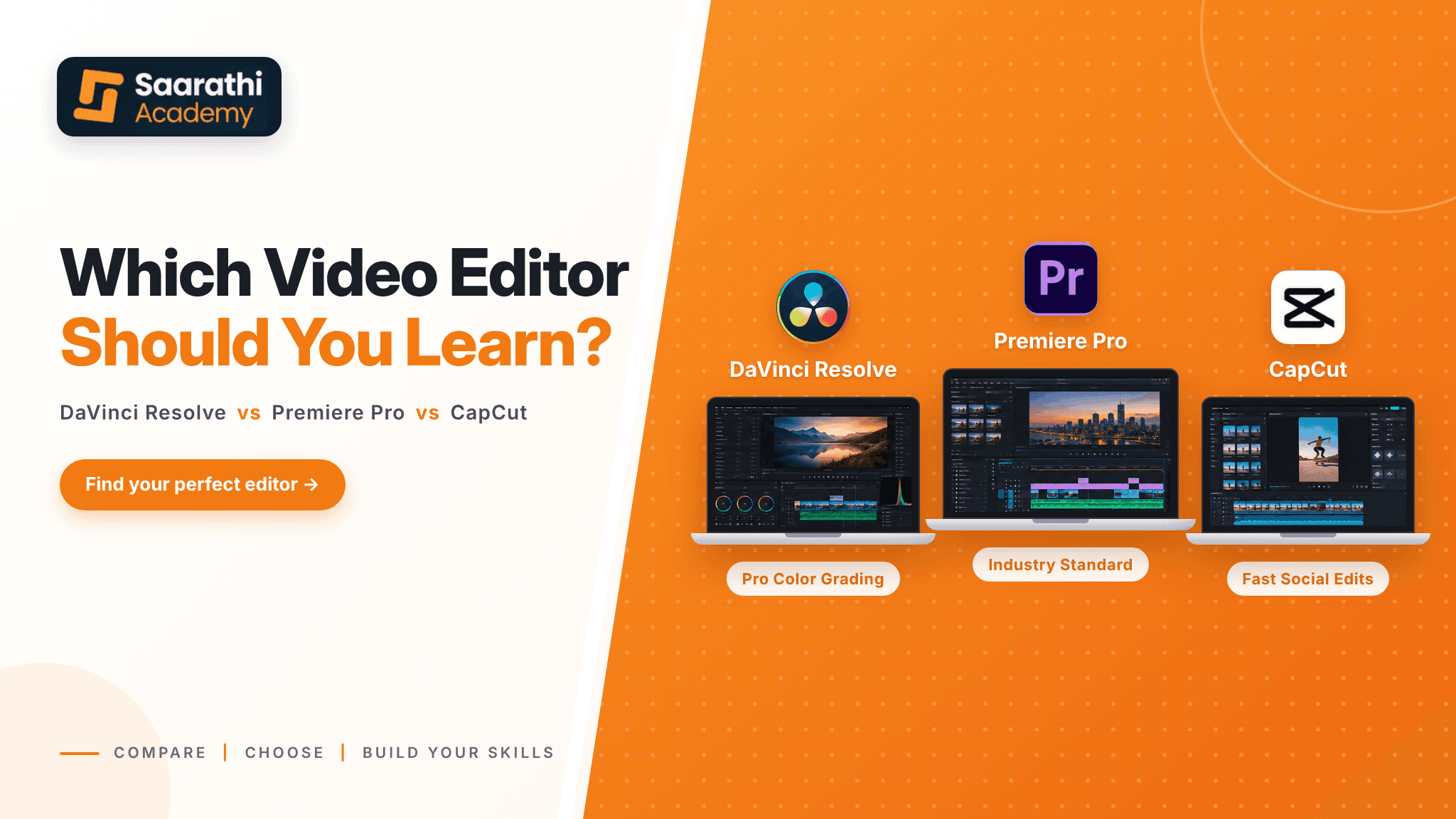 DaVinci Resolve vs Premiere Pro vs CapCut video editing software comparison