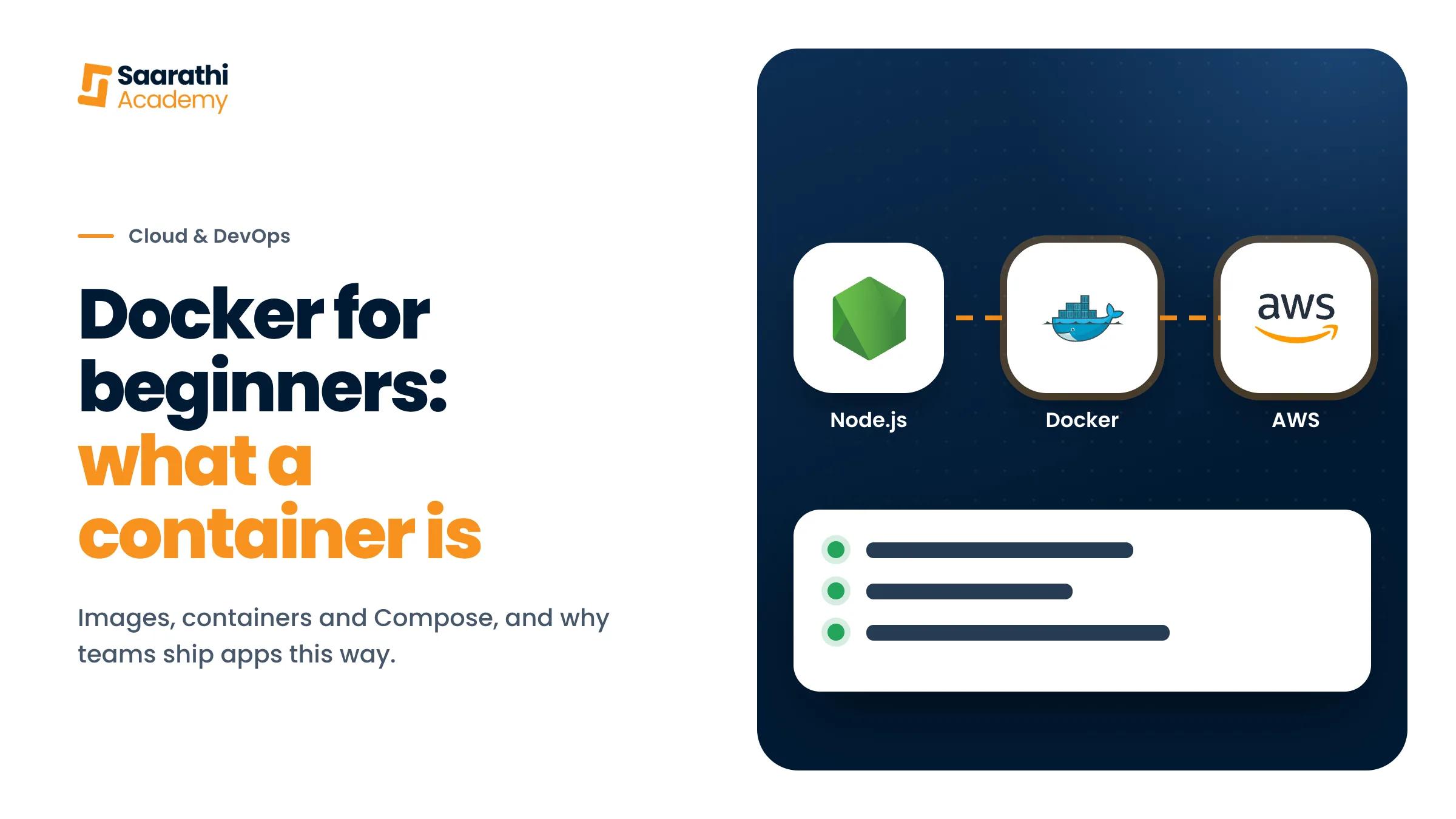 Docker for beginners: an app packed into a container and shipped from Node.js to the cloud